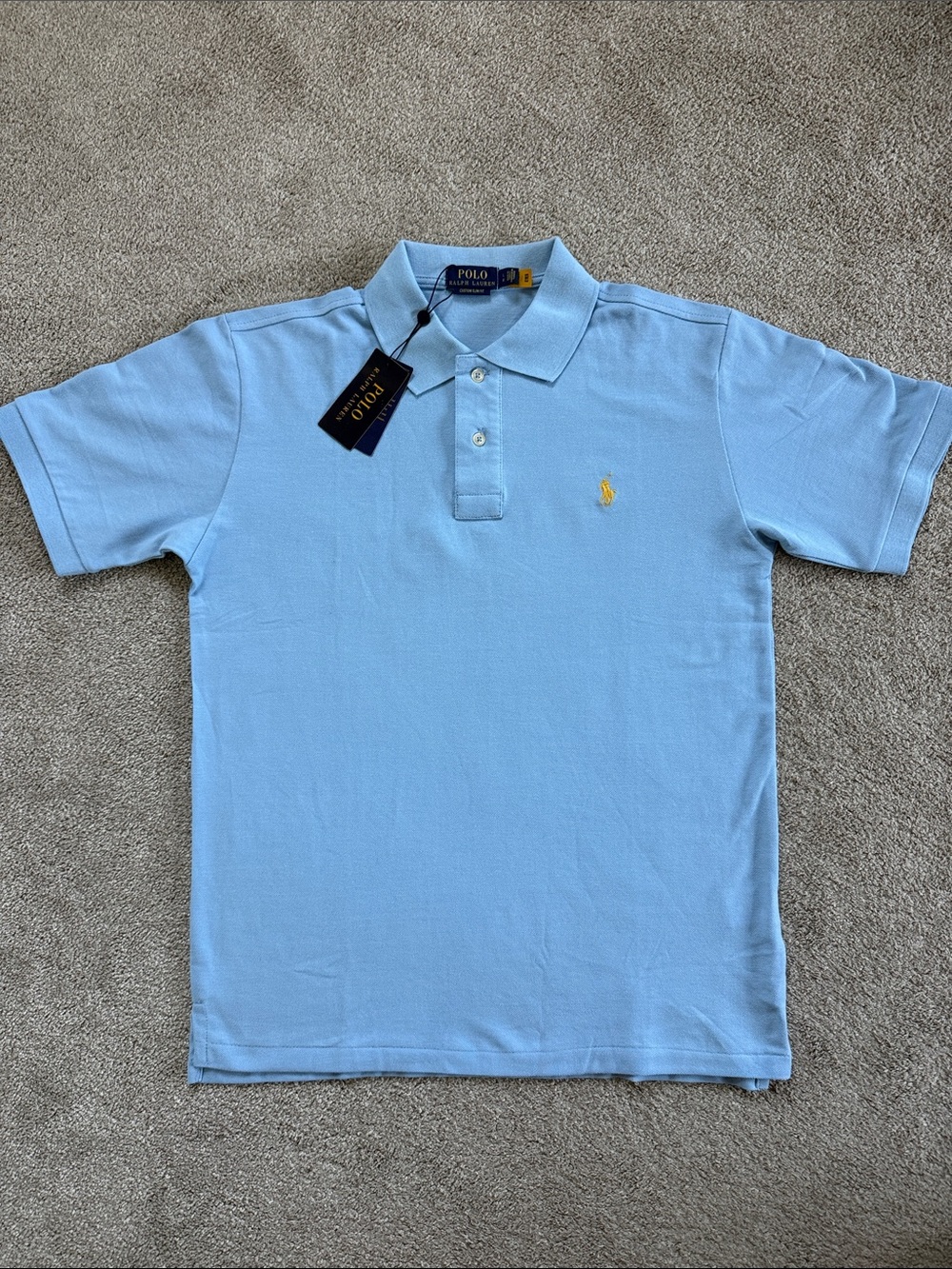 Polo by Ralph Lauren Light Blue Short-Sleeve Polo with Yellow Pony